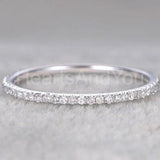 0.5ct Round Cut Moissanite Minimalist Women Wedding Band 14k White Gold Plated
