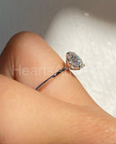 0.45ct Round Cut Moissanite Solitaire Engagement Ring 14k White Gold Plated