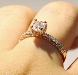 2ct Round Cut Diamond Engagement Ring 18k Rose Gold Finish Classic Solitaire