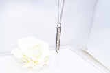 0.5ct Baguette Simulated Diamond Vertical Bar Pendant Chain 14k WhiteGold Plated