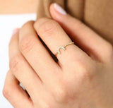 0.5ct Round Cut Diamond Horse Shoe Lucky Engagement Ring 14k Yellow Gold Finish