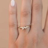 0.2ct Marquise Cut Simulated Diamond Minimalist Ring 14k Yellow Gold Plated