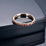 1.5ct Round Cut Pink Ruby Wedding Band Vintage Stackable 14k Rose Gold Finish