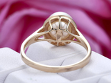 5ct Pearl Bezel Set Women Engagement Ring 14k Yellow Gold Finish