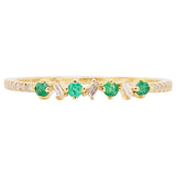 0.5ct Round Cut Simulated Emerald Stackable Wedding Band 14k Yellow Gold Plated