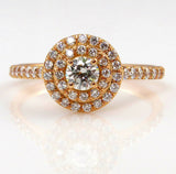 5Ct Round Cut Diamond Accent Dual Halo Solitaire Ring 14K Rose Gold Finish