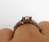 3.5Ct Round Cut Diamond Milgrain Vintage Engagement Ring 14K White Gold Finish