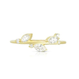 0.7ct Marquise Diamond Engagement Ring 14k YellowGold Over Petite Slim Solitaire