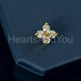 1ct Round Cut Moissanite Dainty Cluster Pendant Chain 14k Yellow Gold Plated