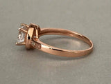 Halo Solitaire Engagement Ring 1.5ct Round Cut VVS1 Diamond 14k Rose Gold Finish