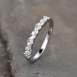 1.2ct Wedding Ring Band Marquise Round Cut Diamond Stackable 14k White Gold Over