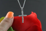 0.55ct Round Cut VVS1D Diamond Holy Cross Pendant 14k White Gold Finish NO CHAIN