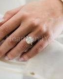 0.3ct Asscher Cut Simulated Diamond Antique-Inspired Ring 14k Yellow Gold Plated