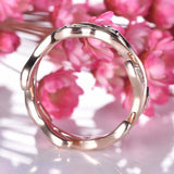 1ct Round Cut VVS1 Diamond Engagement Ring Leaf Branch Vine 14k Rose Gold Finish