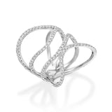 Unique Statement Engagement Ring 1.3ct Round Cut Diamond 14k White Gold Finish