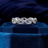 0.5ct Round Cut Moissanite Infinity Stackable Wedding Band 14k White Gold Plated