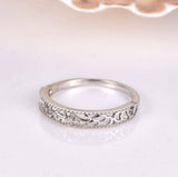 Floral Stacking Wedding Ring Band 1ct Round Cut Diamond 14k White Gold Finish