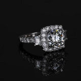 4Ct Round Cut Diamond Halo Iced Exquisite Engagement Ring 14K White Gold Finish
