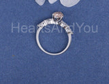 1ct Pear Cut Simulated Morganite Solitaire with Accent Ring 14k WhiteGold Plated