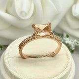1.7ct Engagement Ring Radiant Cut Morganite Diamond Accents 14k Rose Gold Finish
