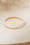 0.2ct Round Cut Moissanite Cluster Women Wedding Band 14k Rose Gold Plated