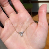 0.2ct Marquise Simulated Diamond Trilogy Pendant Chain 14k White Gold Plated