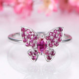 2.4ct Marquise Cut Pink Ruby Engagement Ring Butterfly Design 14k WhiteGold Over