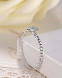 Princess Crown Tiara Engagement Ring 0.2ct Round Cut Diamond 14k White Gold Over