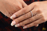 0.3ct Round Cut Moissanite Stackable Women Wedding Band 14K White Gold Plated