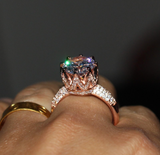 2ct Round Cut Diamond Engagement Ring 14k Rose Gold Finish Crown Fancy Wedding