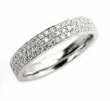 3.5ct Round Brilliant Diamond 3 Row Eternity Wedding Band 18K White Gold Over