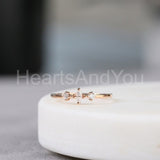 0.2ct Marquise Cut Simulated Diamond Minimalist Engagement Ring 14k Gold Plated