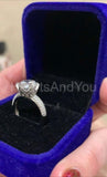 2.1ct Round Cut Moissanite Lotus Floral Engagement Ring 14K White Gold Plated
