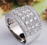 4Ct Round Cut Diamond Half Eternity Iced Wedding Ring Band 14K White Gold Finish
