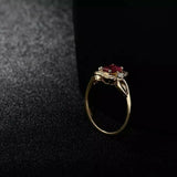 2.2ct Engagement Ring Emerald Cut Pink Ruby Split Shank 14k Yellow Gold Finish