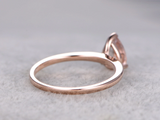 0.5ct Pear Cut Peach Morganite Engagement Ring Solitaire Women 14k RoseGold Over