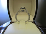 4Ct Round Cut Diamond Halo Milgrain Vintage Engagement Ring 18K White Gold Over