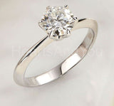 0.2ct Round Cut Moissanite Solitaire Women Engagement Ring 14k White Gold Plated