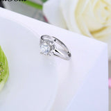 0.5ct Round Cut Diamond Engagement Ring 14k White Gold Finish Split Solitaire