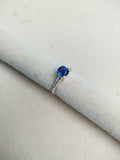 1ct Engagement Ring Round Cut Sapphire Leaf Shank Solitaire 14k White Gold Over