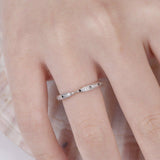 Half Eternity Wedding Ring Band 0.5ct Round Cut Diamond 14k White Gold Finish