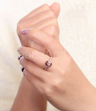 1ct Oval Cut Simulated Peach Morganite Solitaire Accent Ring 14k RoseGold Plated