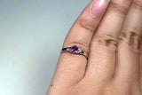 0.4ct Engagement Ring Oval Cut Purple Amethyst Solitaire 14k White Gold Finish