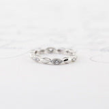 0.5ct Round Cut Moissanite Dainty Stacking Women Band 14k White Gold Plated