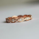 1ct Round Cut VVS1D Diamond Wedding Band Half Eternity 14k Rose Gold Finish