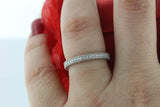 Vintage Eternity Wedding Ring Band 1ct Round Cut Diamond 14k White Gold Finish
