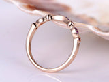 1ct Round Cut Purple Amethyst Half Eternity Wedding Band Ring 18k Rose Gold Over