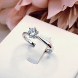 0.25ct Round Cut Moissanite Solitaire Engagement Ring 14k White Gold Plated