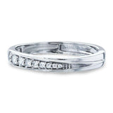 0.2ct Round Cut Moissanite Channel Set Women Wedding Band 14k White Gold Plated