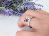1ct Round Cut Diamond Wedding Ring Band Dangling Cross 14k White Gold Finish